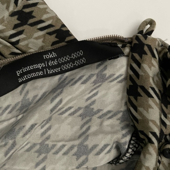 ROKH HOUNDSTOOTH TURTLENECK IN MULTI 2 4 stretch long sleeve zip back plaid - Picture 3 of 15